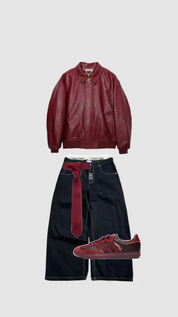 Leather Jacket - Maroon